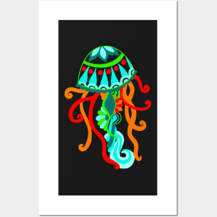 Colourful Jellyfish Collection Posters and Art